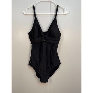 Speedo Swimsuit One-Piece Women's Size 10 Black Buckle Accent